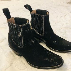 Cowhide leather booties